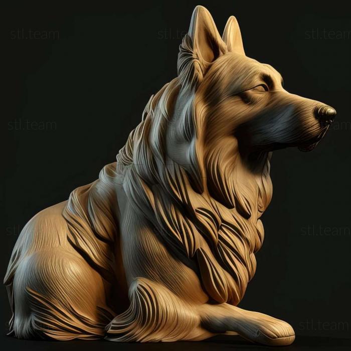 3D model Belgian Shepherd dog (STL)